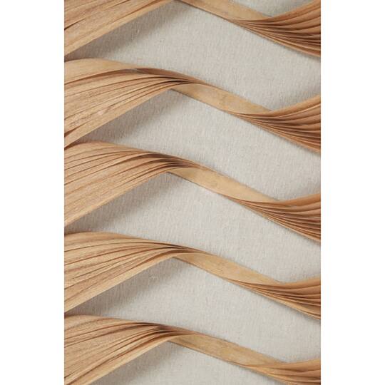 Brown Wood Coastal Style Abstract Wall Art Set